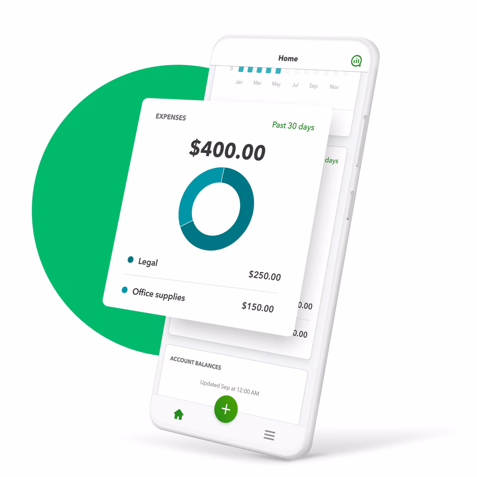 Track expenses on the go with QuickBooks mobile app.