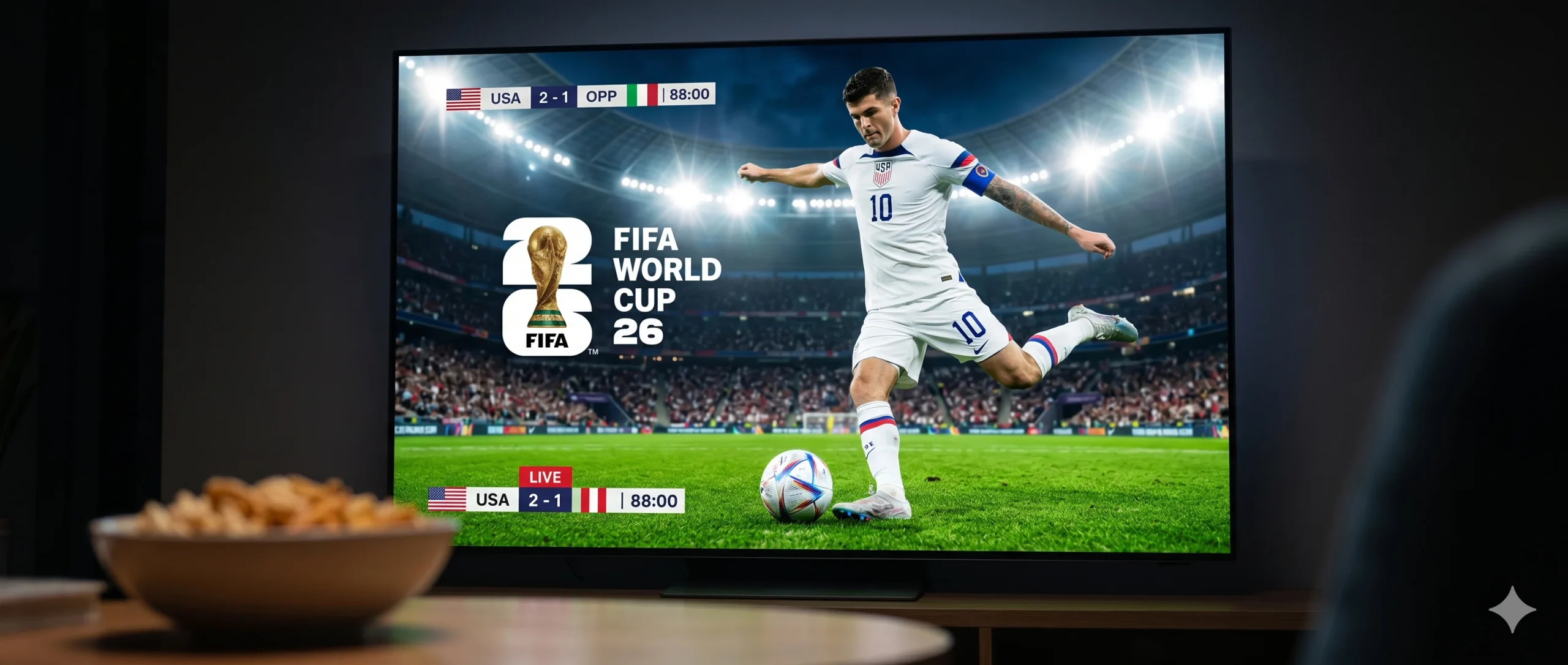 Streaming a soccer match in 4K using the best IPTV for the next FIFA World Cup 2026 in the USA