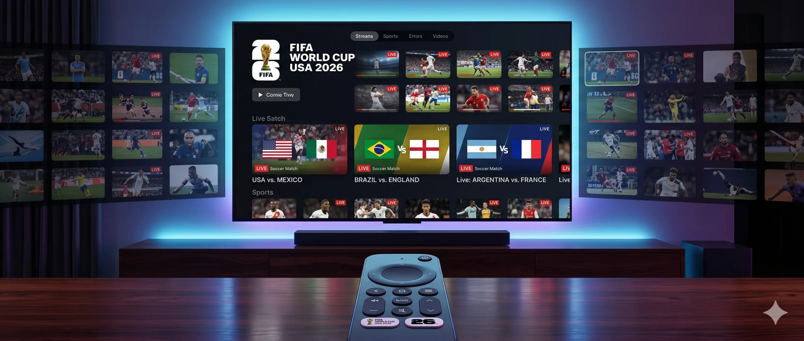 LiveTVforTV.com interface - the best IPTV for World Cup 2026