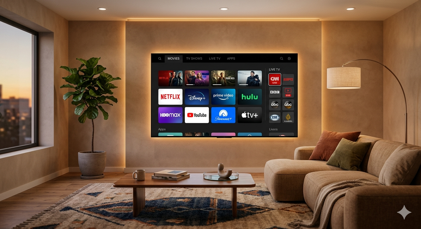 Best streaming services for cord-cutters 2026 displayed on a smart TV